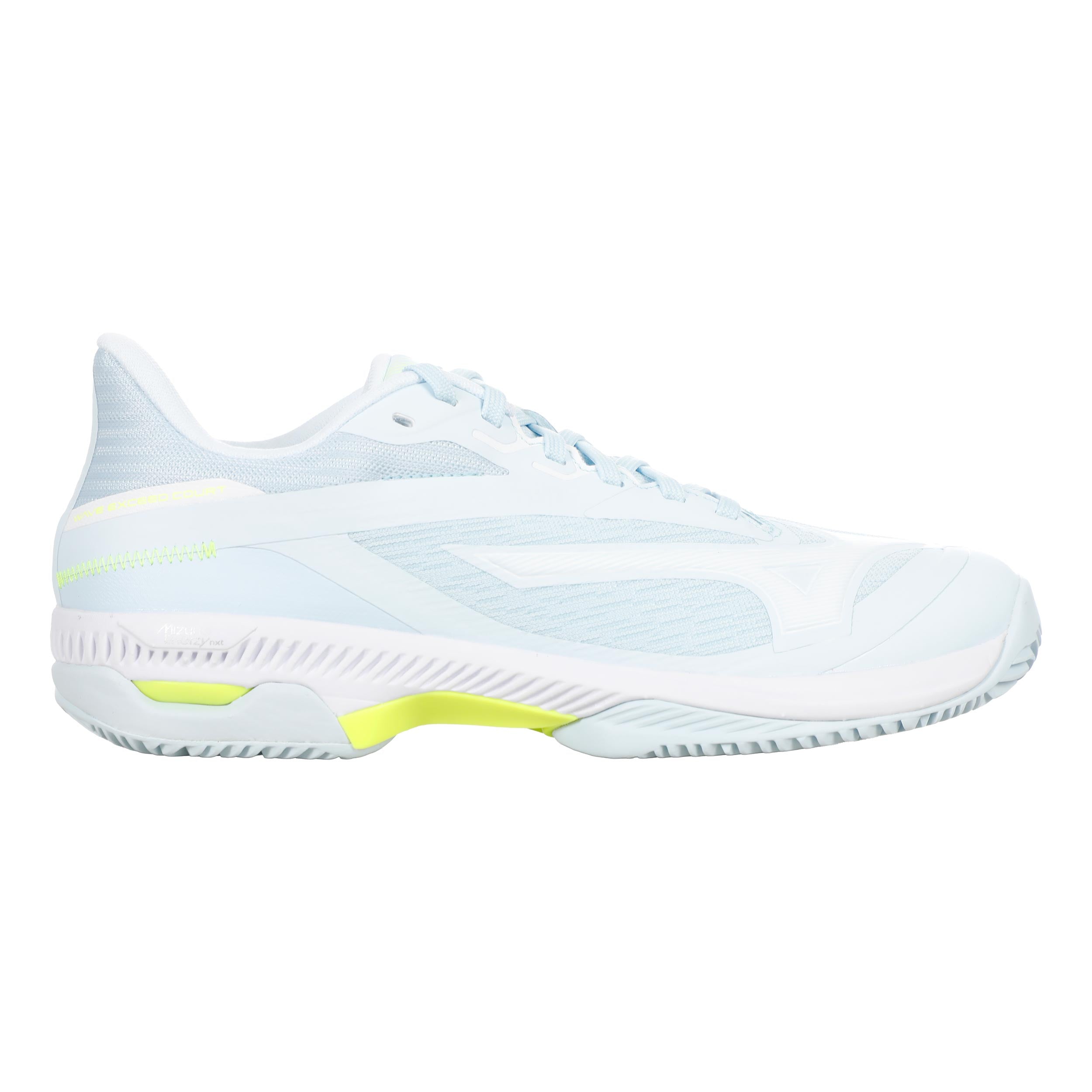 Mizuno Wave Exceed Court Gravelschoen Dames - wit, lichtblauw